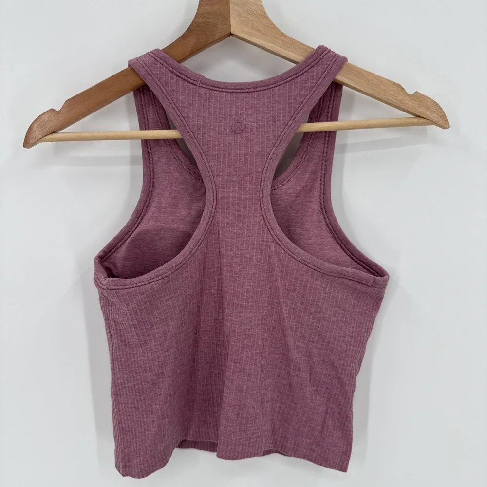 Lululemon Womens Ebb to Street Cropped Racerback Tank Top Size 6 Gym Training